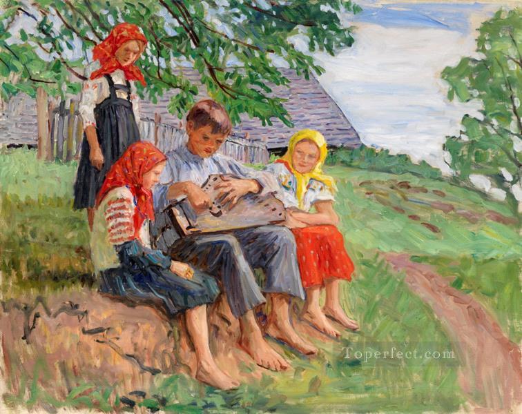 Jóvenes músicos 2 Nikolay Bogdanov Belsky kids impresionismo infantil Pintura al óleo